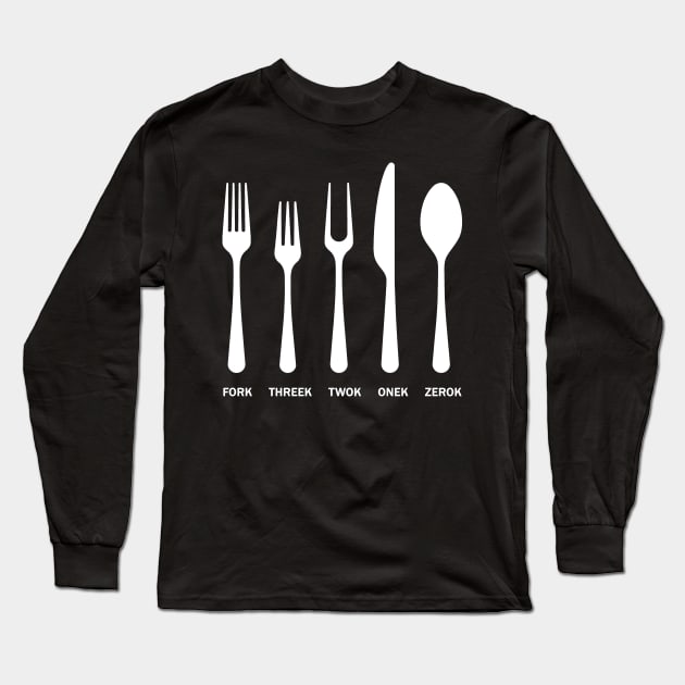 Fork Threek Twok Onek Zerok Long Sleeve T-Shirt by LanfaTees